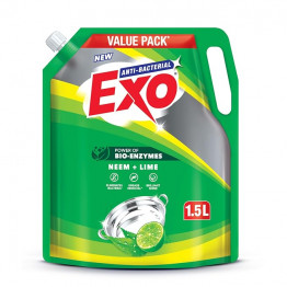 Exo Anti-bacterial Dishwash Liquid Neem & Lime 1.5LTR  Pouch