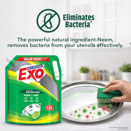 Exo Anti-bacterial Dishwash Liquid Neem & Lime 1.5LTR  Pouch